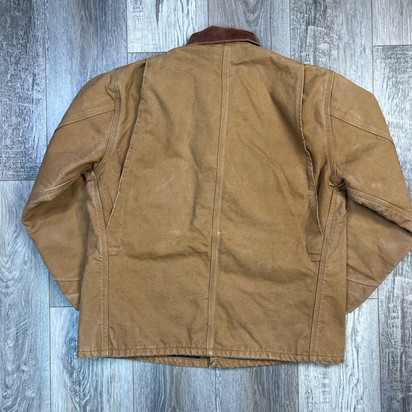 Vintage Tan CARHARTT Blanket Lined Barn Chore JACKET Mens Rugged Brown - Picture 2 of 11